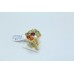 18 Kt Yellow Gold Ring, Navratana 9 precious gemstone ring size 8